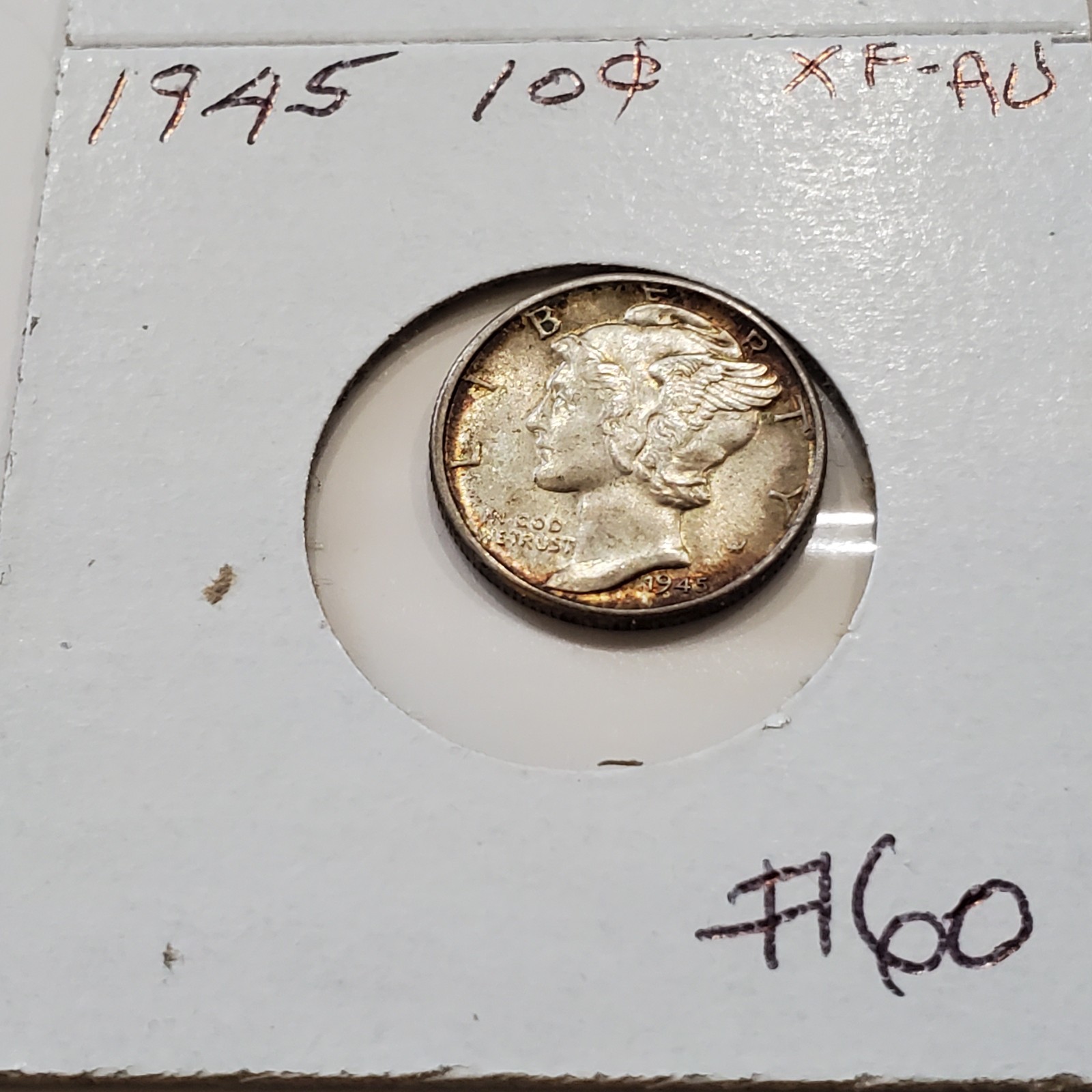 1945  Dime -XF- AU-PARTIAL TONING   #60