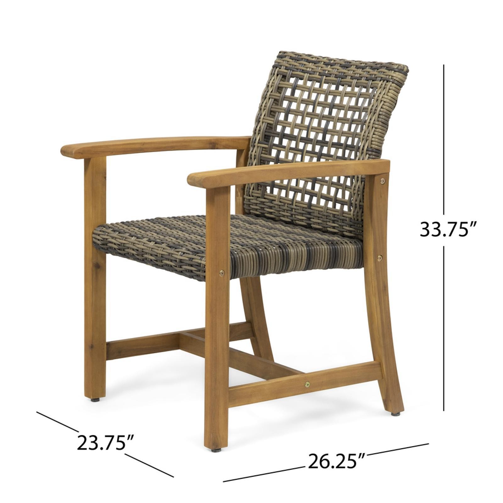 2-Piece Dining Chair Set - Weather-Resistant Acacia Wood &
