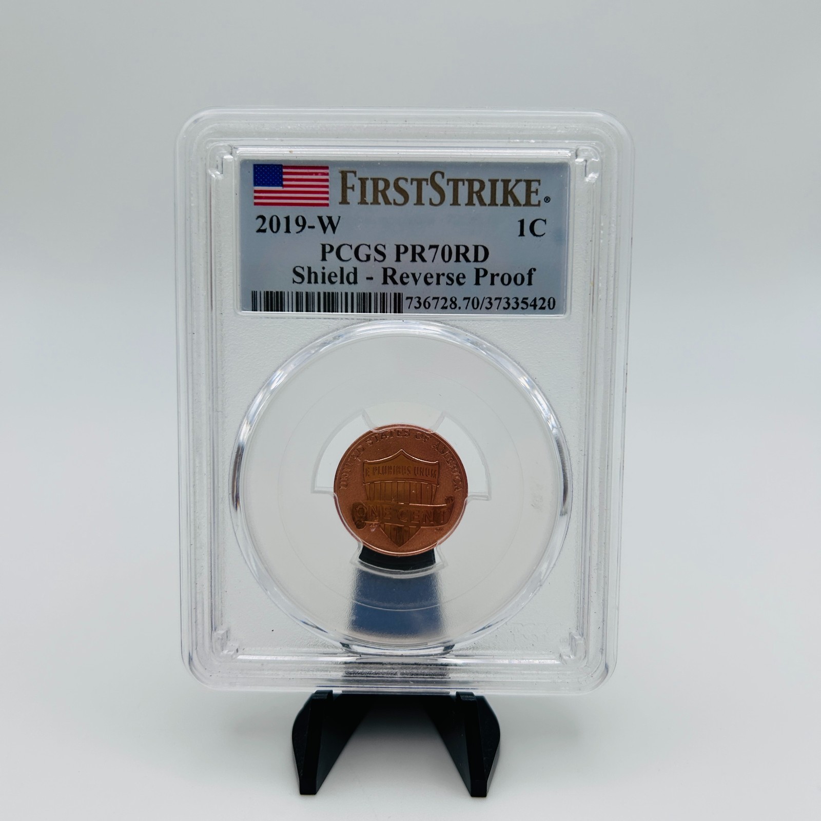 2019 W PCGS PR70RD Shield Reverse Proof 1C Penny Coin First Strike