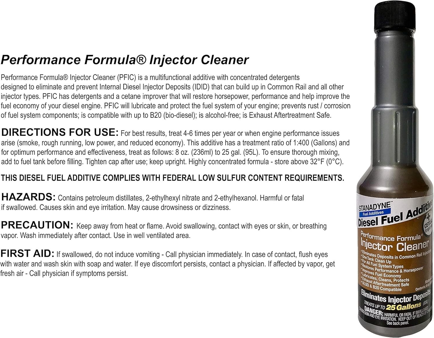 Performance Diesel Injector Cleaner - 4 Pack (8oz Bottles) for Peak Engine Power