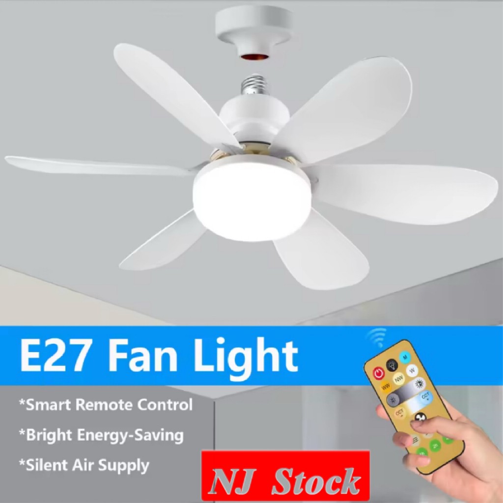 US Screw in Fan and Light Combo Six blade fan for Garage Kitchen Bedroom Balcony