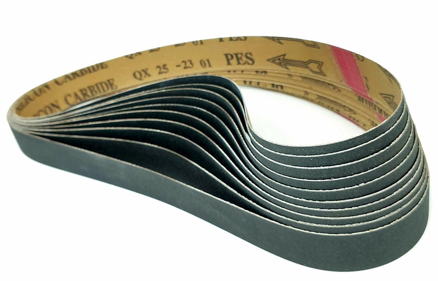 1X42 Knife Sharpening Sanding Belts Silicon Carbide 10 pk for 1"x42" Belt Sander