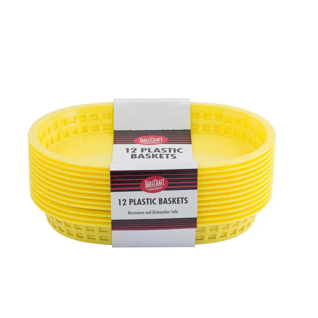 TableCraft C1076Y Chicago Basket Oval 10.5in x 7in Yellow Set of 12