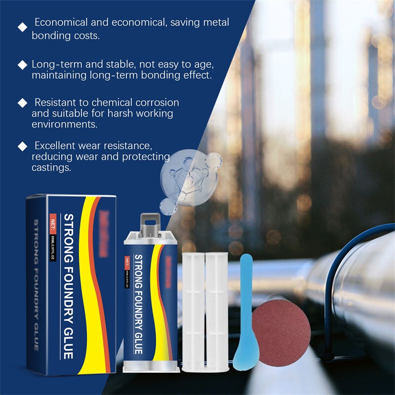 2 PACK Strong Foundry Glue,Metal Repair Glue, AB Metal Glue Heary Duty Weld 85ml