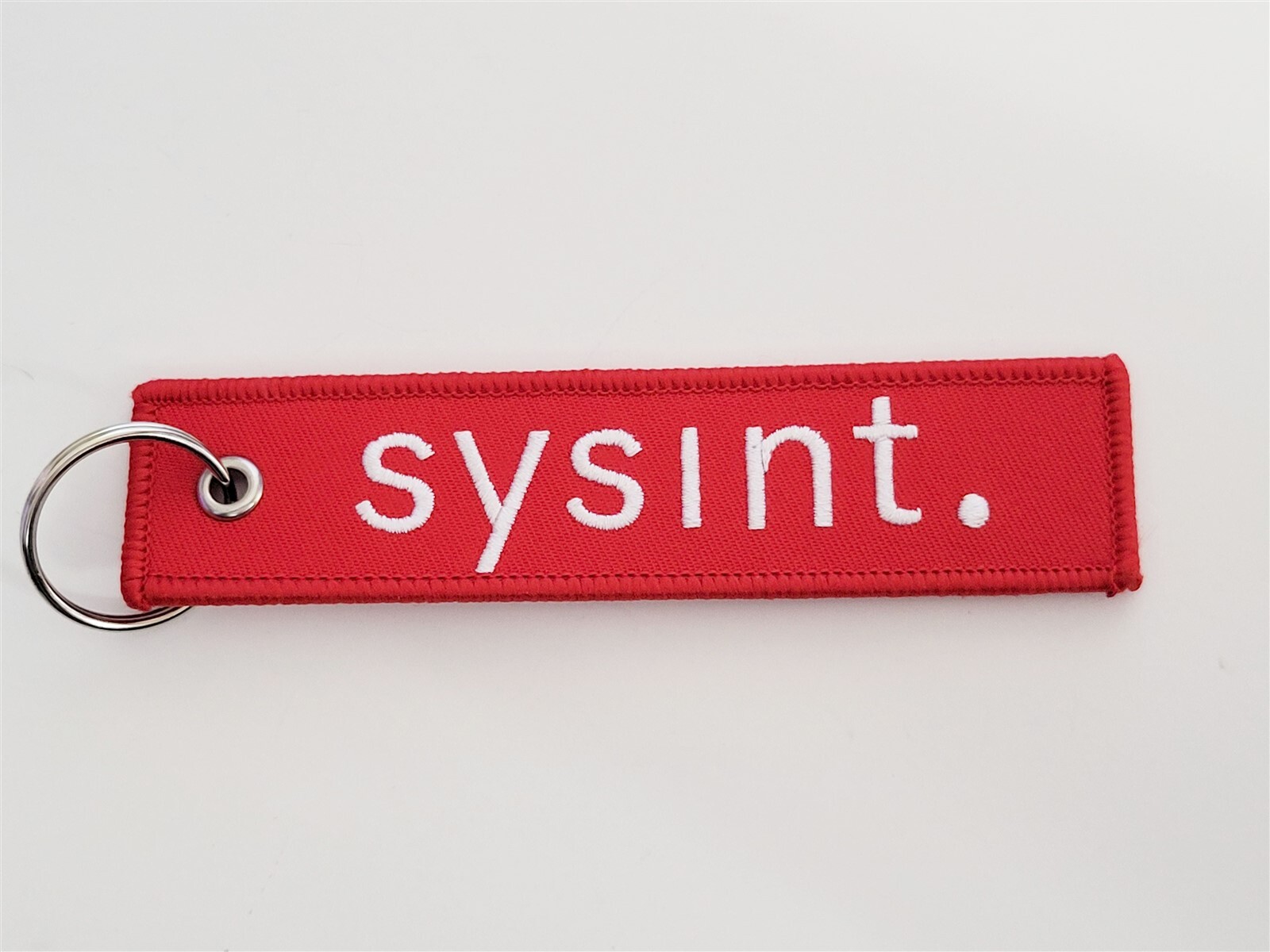 Sysint OneCIS Red Flight Tag Keychain Military