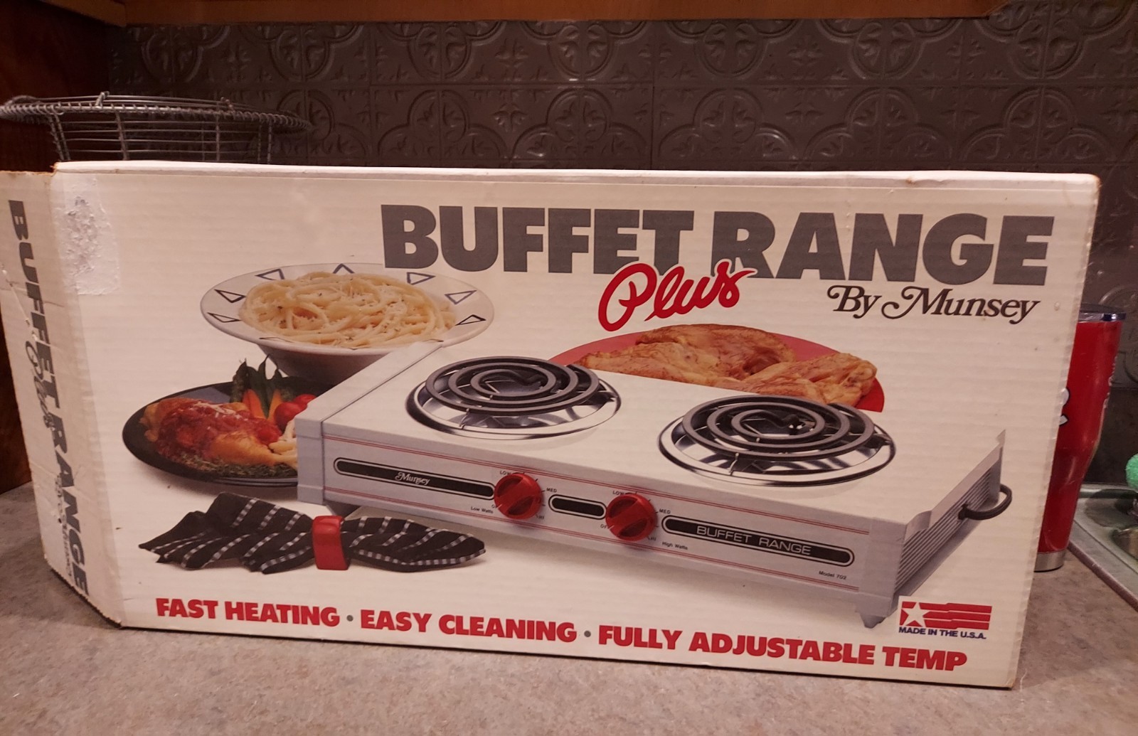 Buffet Range Plus By Munsey Model 702 Portable Tabletop 2 Burner Original Box