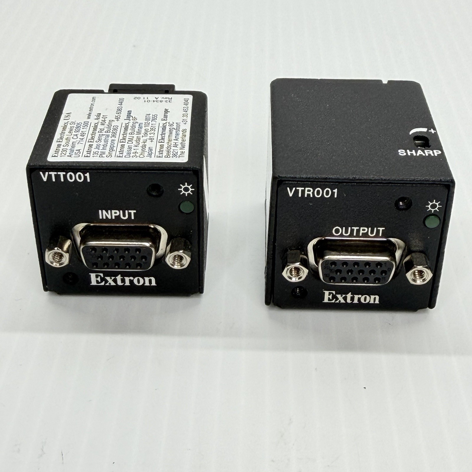 EXTRON VTT001 TX &  RX VTR001 TWISTED PAIR TRANSMITER & RECEIVER VGA /RGBHV