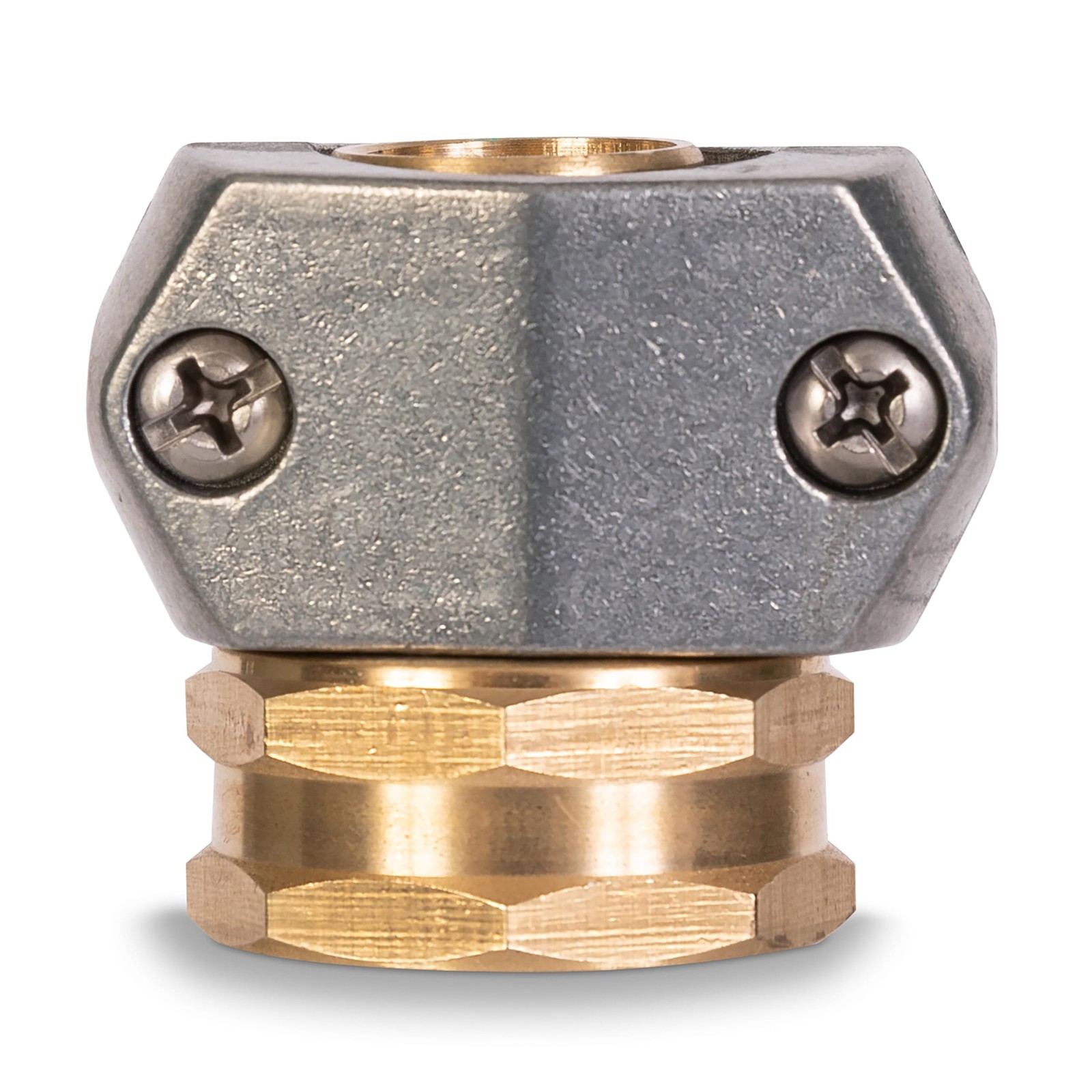 Gilmour Pro Brass Garden Hose Repair Kit Clamp Mender, Female No Size, Gray