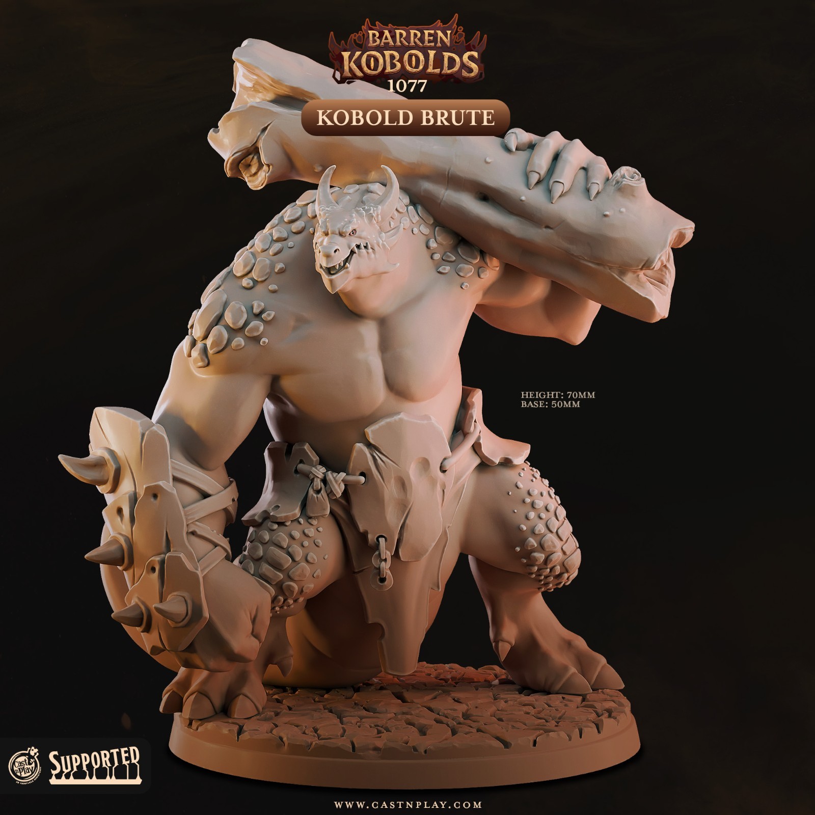 Kobold Giant Brute | Dungeons and Dragons D&D 28-32mm Tabletop Miniatures