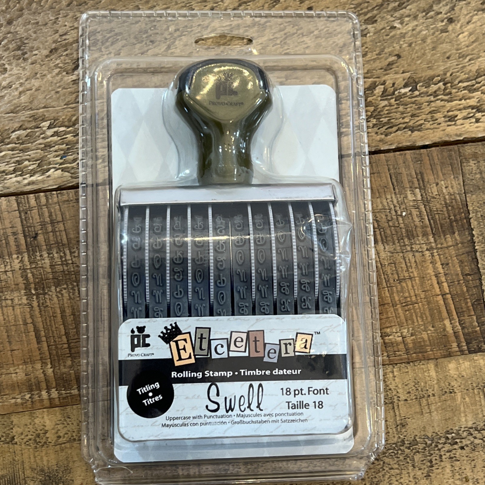 Provo Craft Etcetera Swell Rolling Stamp, 18 pt. Font Alphabetic