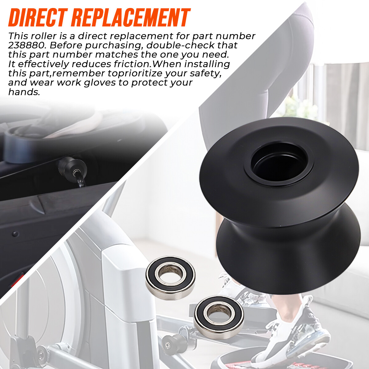 2xFor Proform XP160 Cross Trainer Elliptical Wheel Replacement Leg Roller 238880
