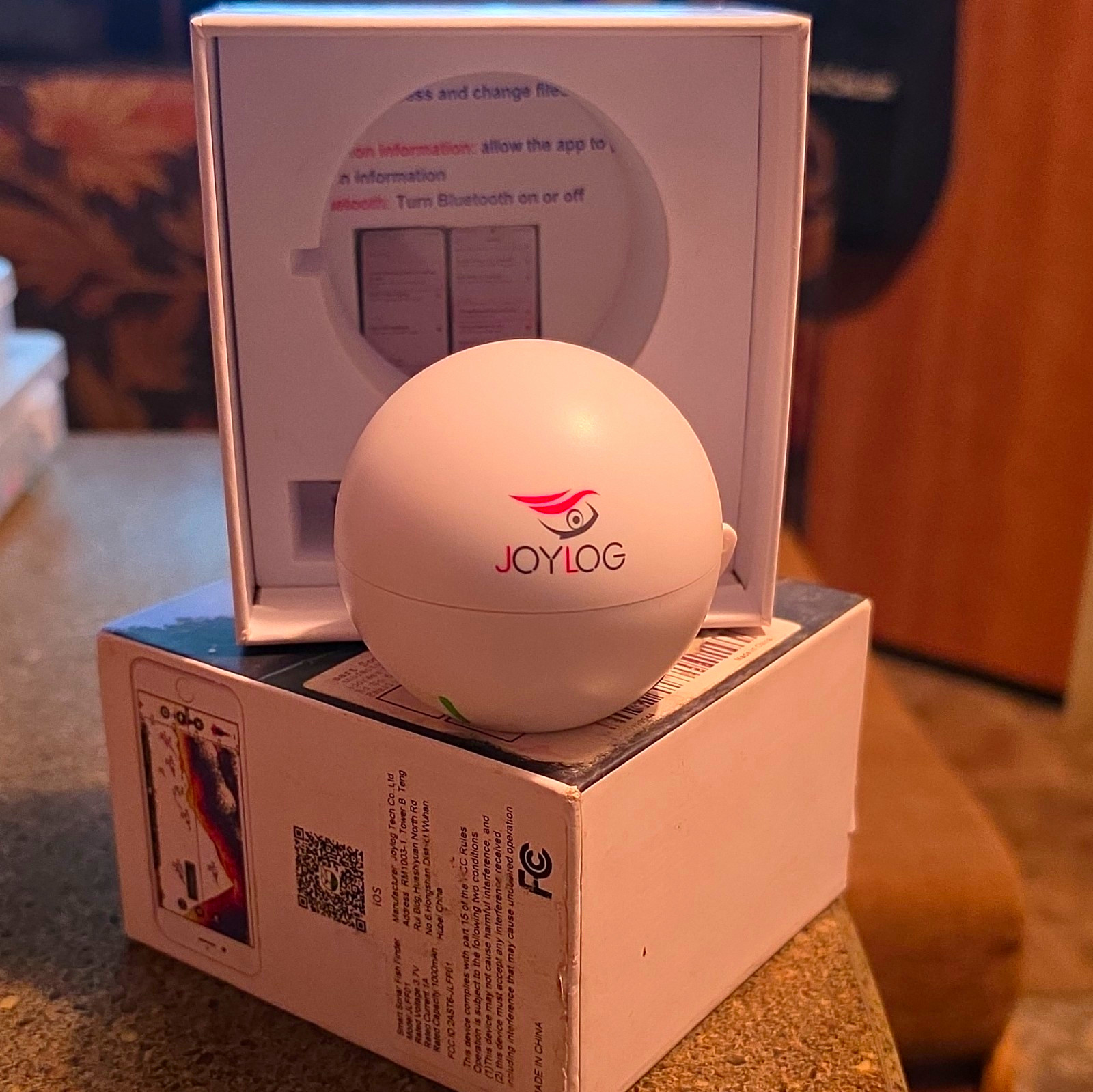 JOYLOG Bluetooth Portable Fish Finder Sonar Sensor Ball White w/ Box