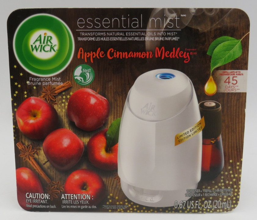 Air Wick Essential Mist Diffuser & Refill Apple Cinnamon Medley NEW
