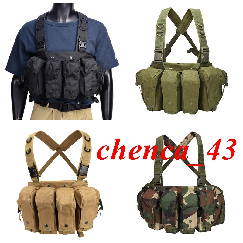 IN US!! Tactical 5.56 Chest Rig Training and Hunting Vest Chest Rig w/ 7 Pouches