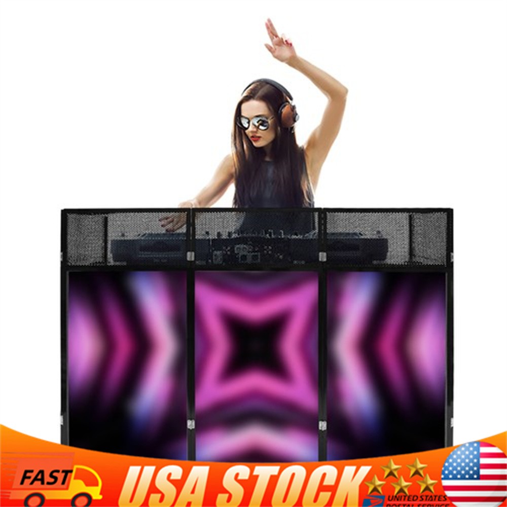 23“x73” DJ Booth Table Foldable DJ Stand Free Standing DJ Booth Stand 20kg max.