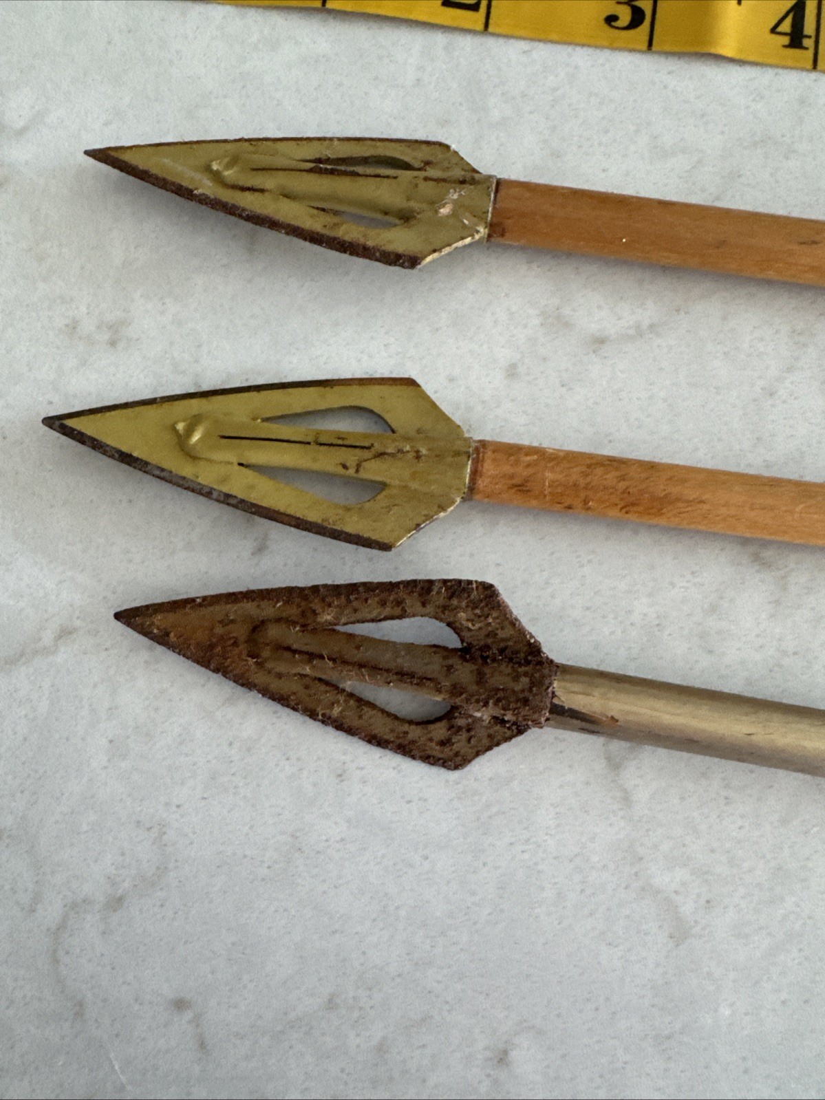 One Marked Bear. Two Unmarked arrows broadheads. Estate Find