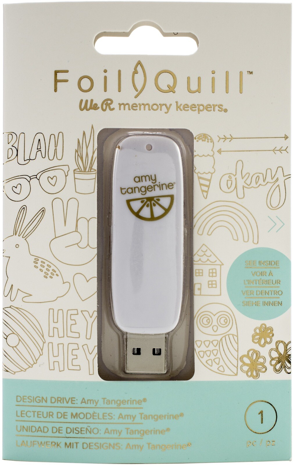 American Crafts, Foil Quill USB Artwork Drive-Amy Tangerine (3 Pack)