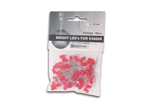 Velleman K/LEDHR PACK OF 50 RED LEDS