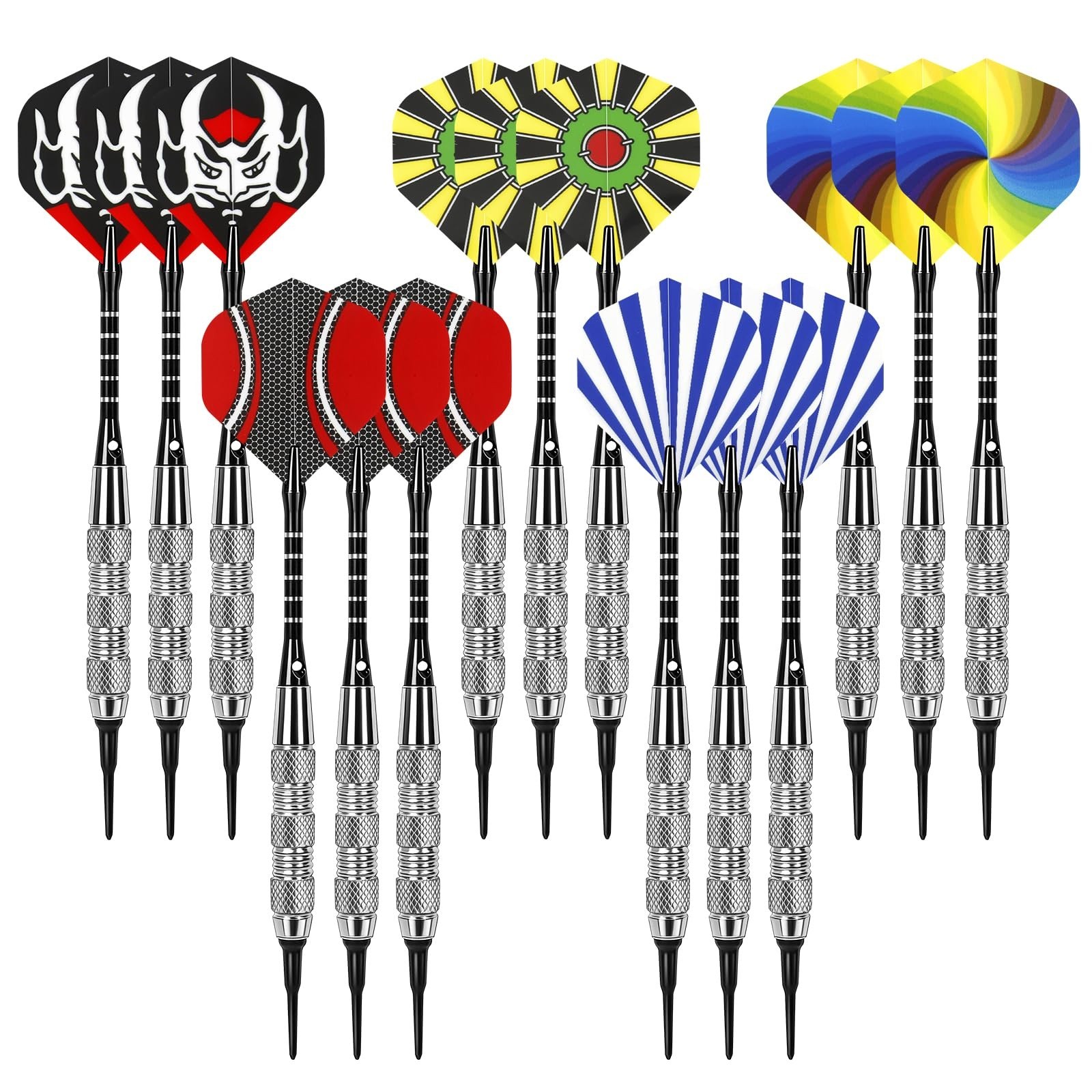 Darts Plastic Tip - 15 Pack Soft Tip Darts Set for Electronic Dartboard - 18 ...