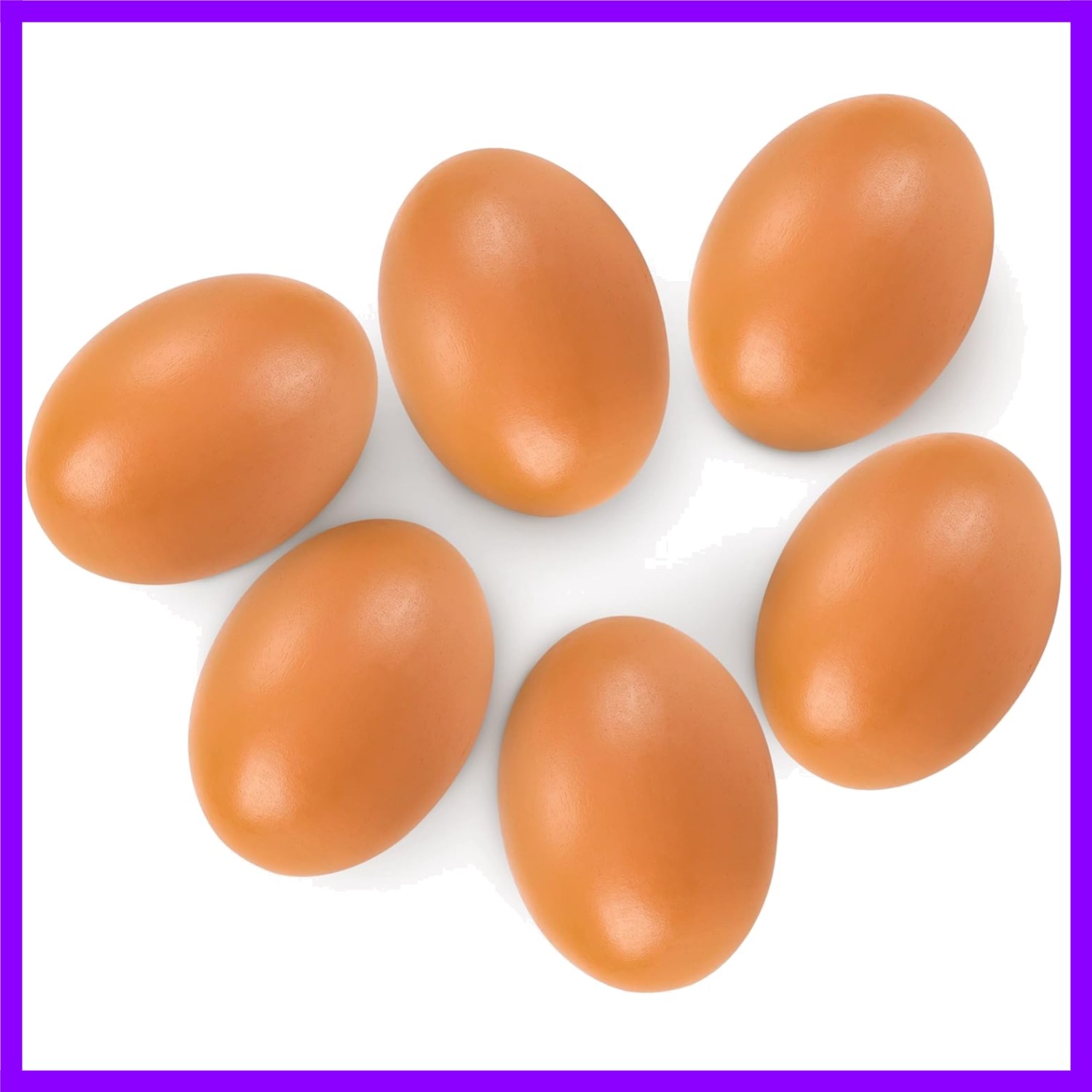 Fake Nest Eggs Wooden Brown Easter Eggs for Craft Get Hens to Lay Eggs 6Pcs