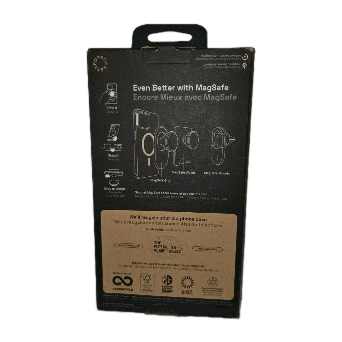 PopSockets PopCase for MagSafe for iPhone 14 Pro Max - Black Translucent NEW