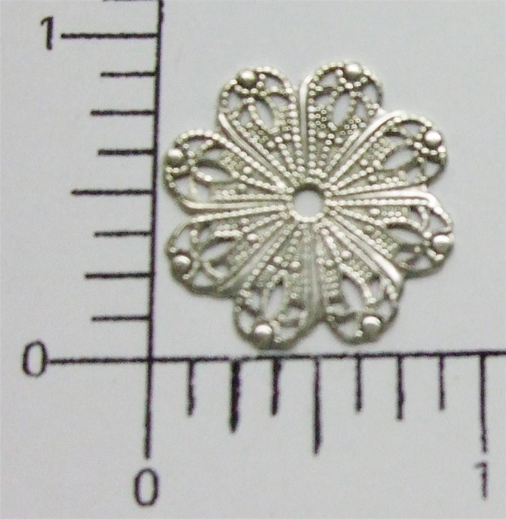 13674 - 3 Pc 1" Round Filigree Jewelry Finding Matte Silver Oxidized