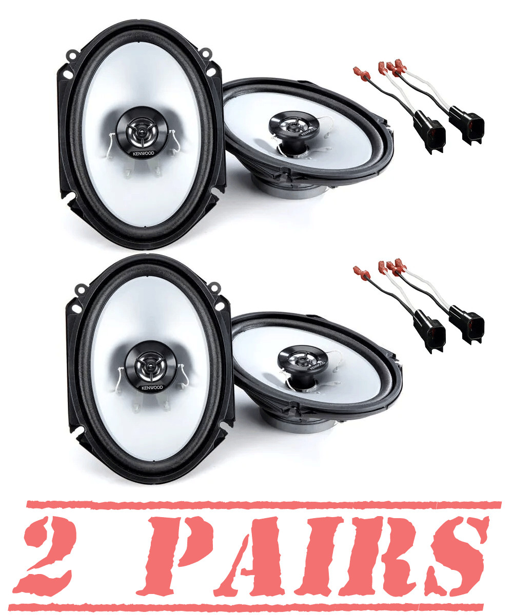 KENWOOD KFC6866S 6x8" coaxial Front/Rear speakers kit for 1999-2014 Ford F-150
