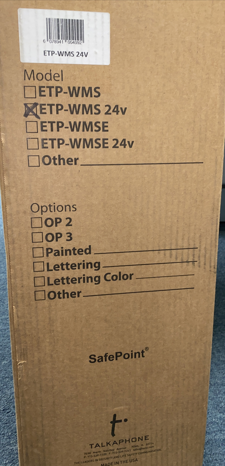 Talkaphone ETP-WMS 24V Wall Mount S Call Station Series