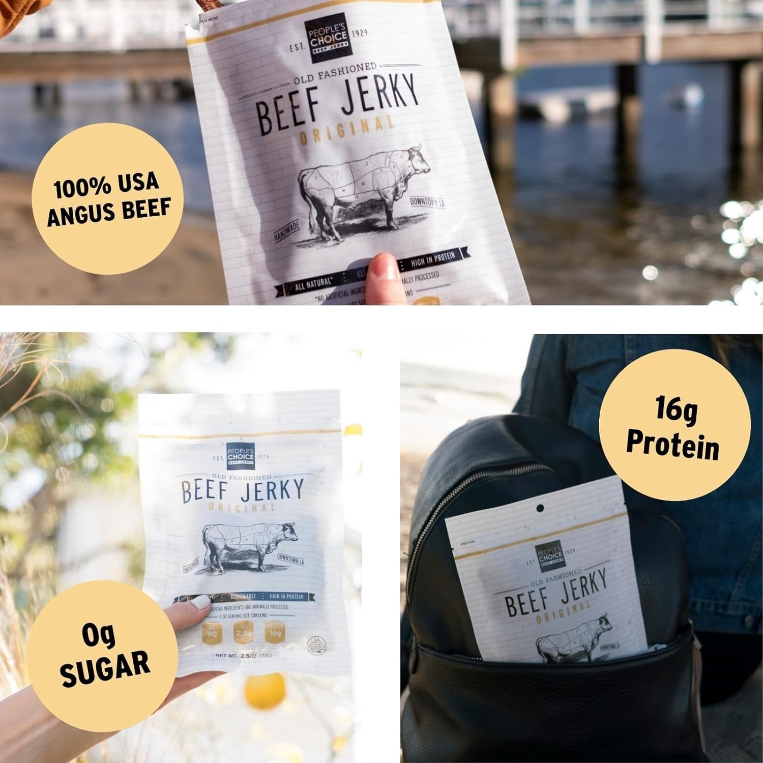Old Fashioned Handcrafted Beef Jerky - Dry Texture, Keto Friendly, 16oz