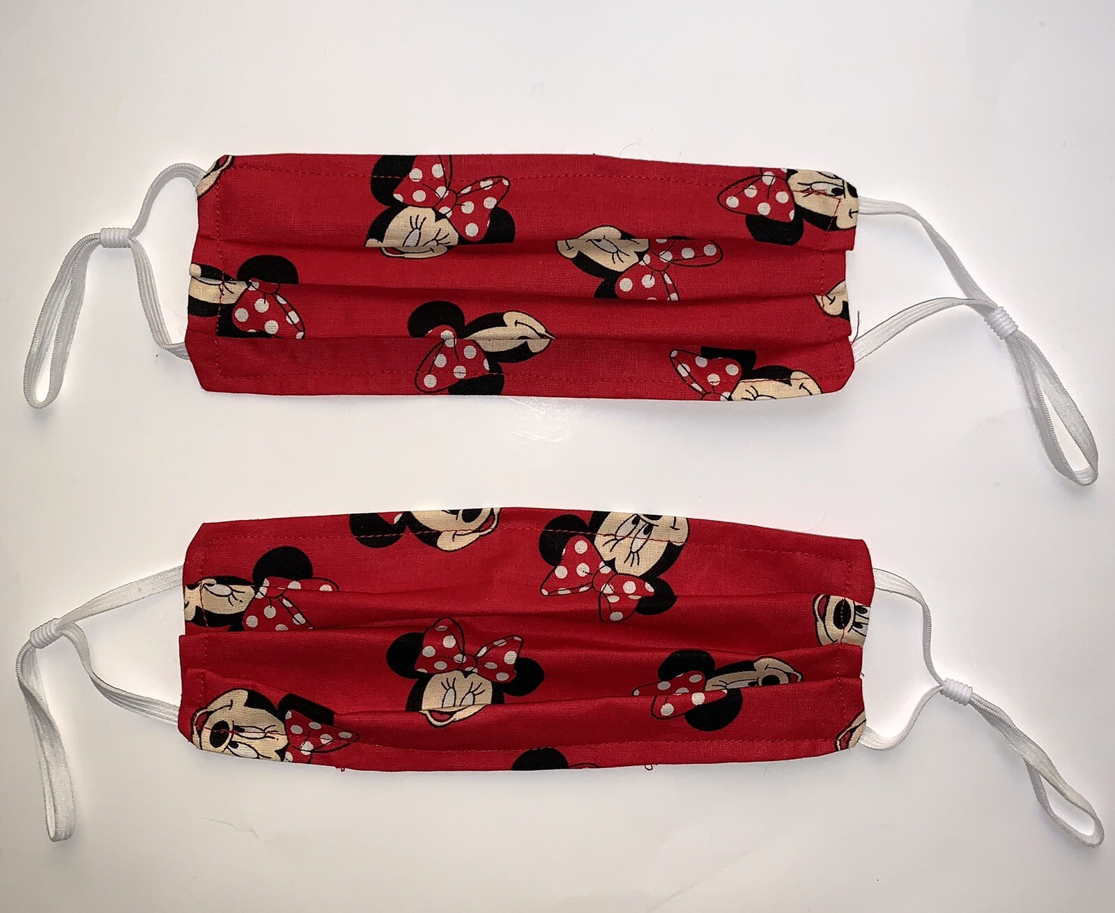 2 MINNIE  MOUSE Red FACE MASKS Handmade adult Adjustable free shipping New