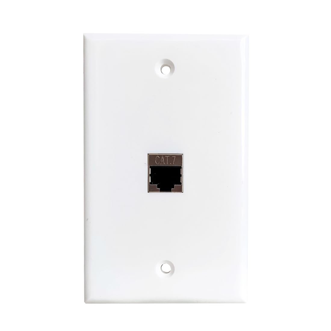 Single Gang Ethernet Cat7 Wall Plate 1 Port Shielded RJ45 Keystone White