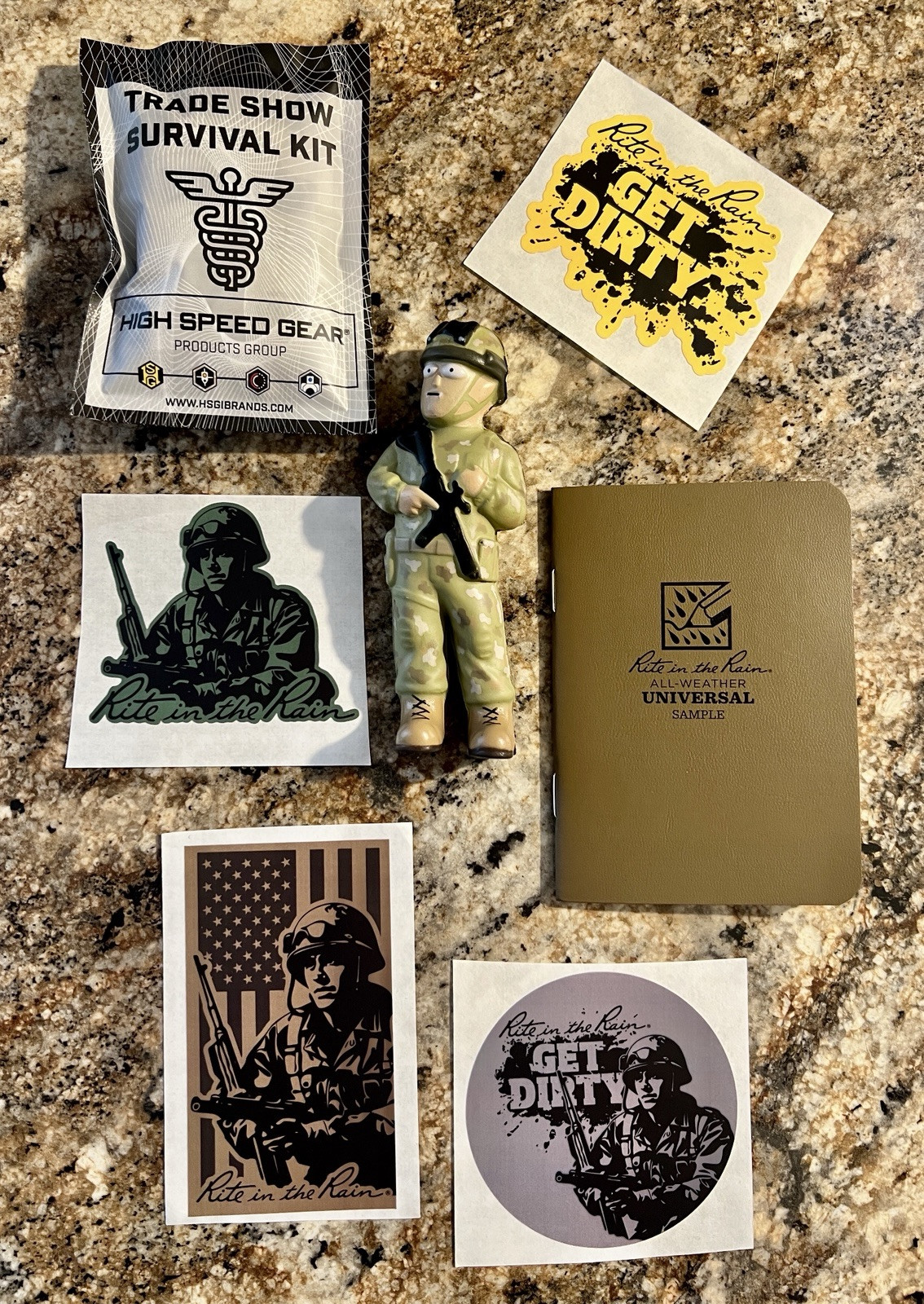 Rite in the Rain Military Stickers (Lot of 4) , Notepad & Misc. SHOT SHOW 2025