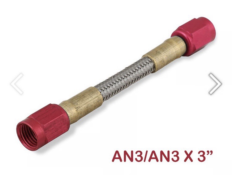 NOS Stainless Steel Braided Hose Line 3AN to 3AN NITROUS FUEL 3” 15011NOS Red e