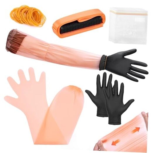 109 Pcs Field Dressing Gloves Kit for Deer Hunting and Game Cleaning,
