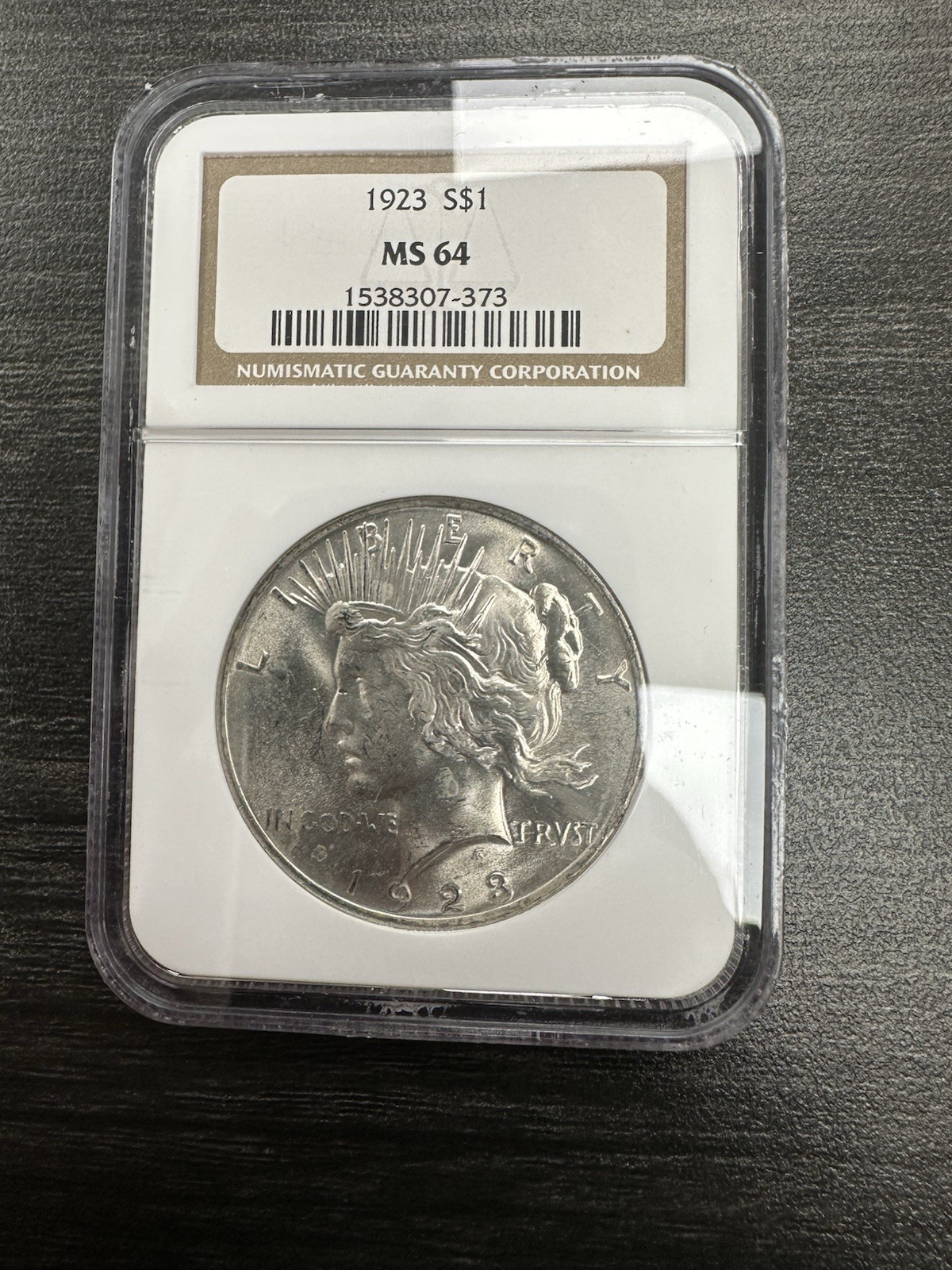 1923 NGC MS 64 Peace Silver Dollar United States of America $1 Coin -C21