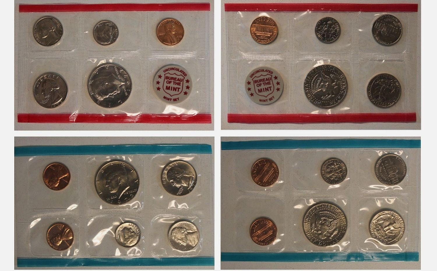 1972 P&D U.S Mint Set Uncirculated Coins OGP Cellophane Free Shipping  #1753 D-8