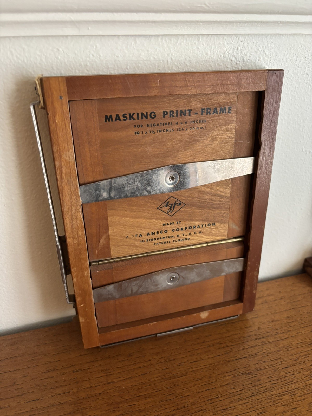 Vintage- Agfa ansco Heavy Weight Contact Printer Wooden Frame Photography. RARE