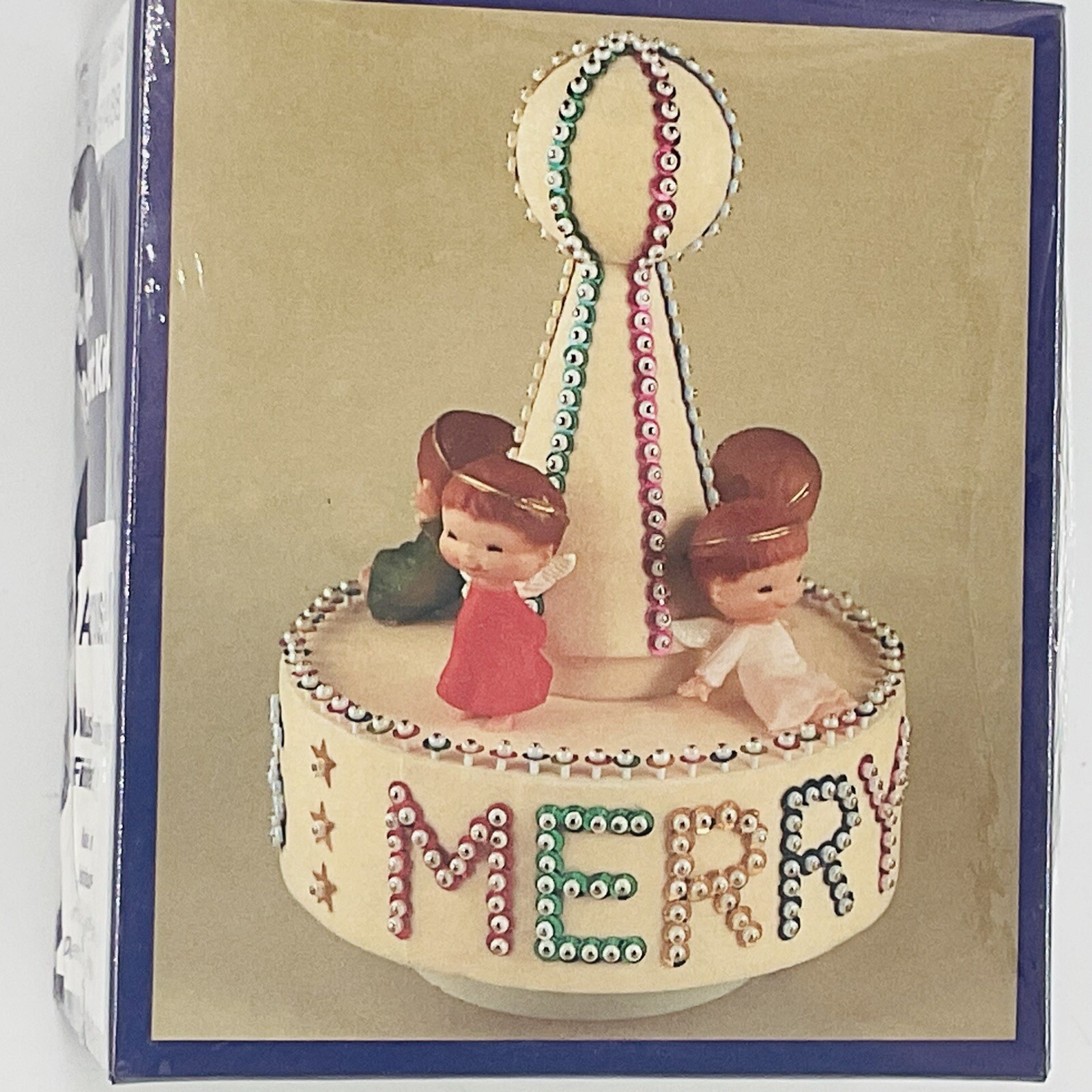 Frank's Crafts Musical Angels CAROUSEL Christmas Ornament Kit Sequin Bead VTG