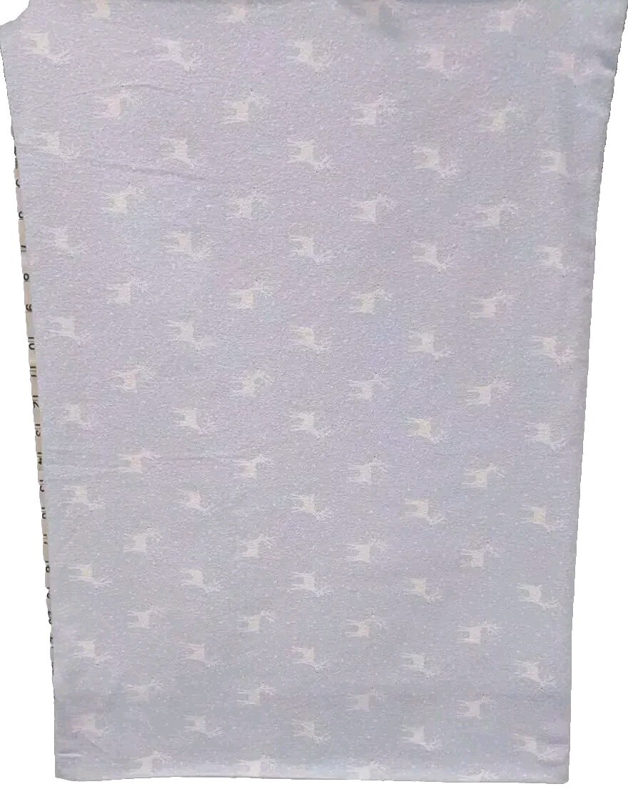2 Light Blue Flannel Pillowcases W/ Little White Deer. 21 X 27 Standard