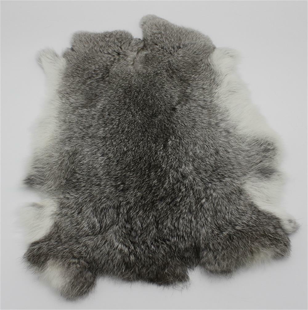 5x Cyan Gray Genuine Natural Rabbit Skin Pelt Fur On Hide Craft Grade Tanned US