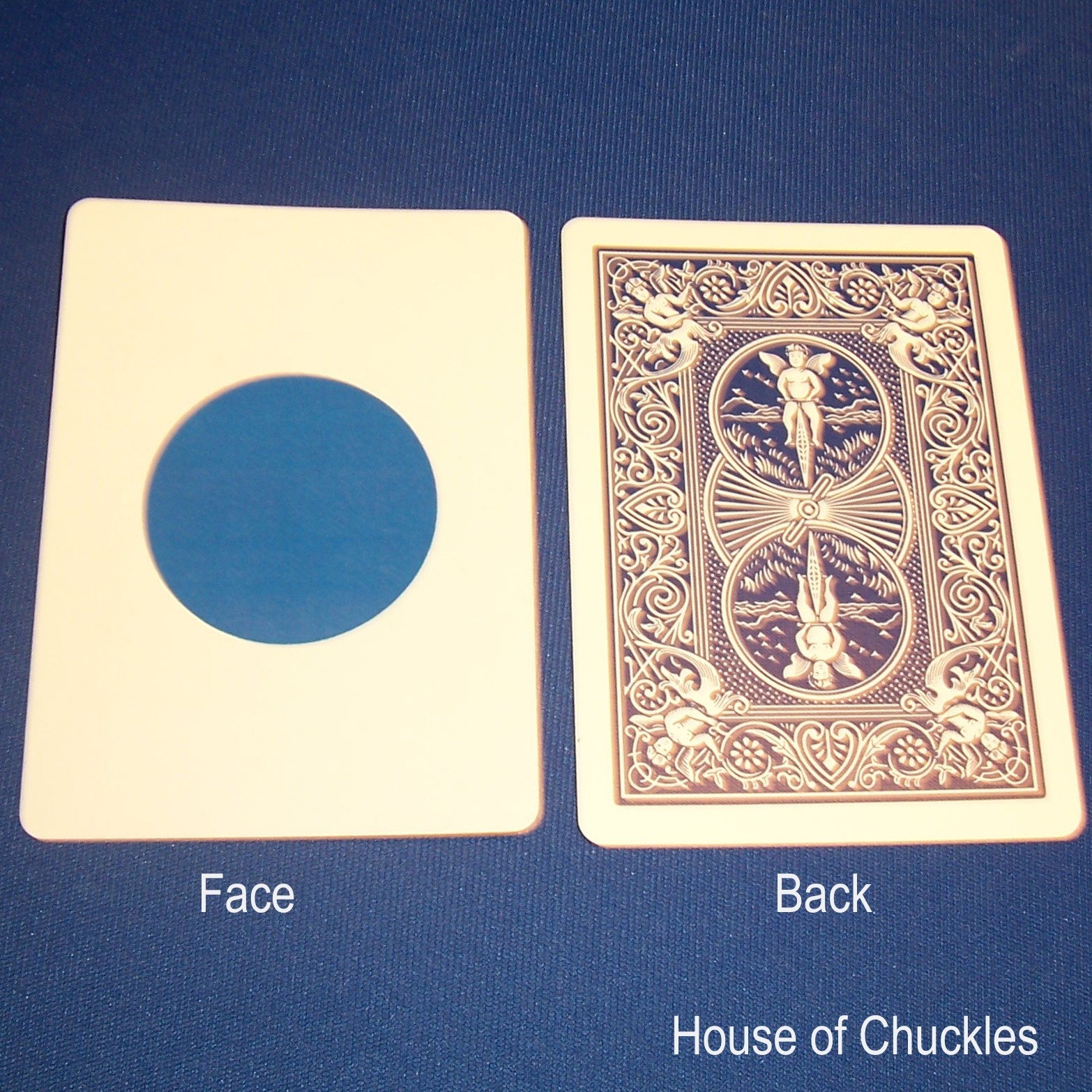 Large Blue Dot, Bicycle Custom Printed Gaff Card, Blue