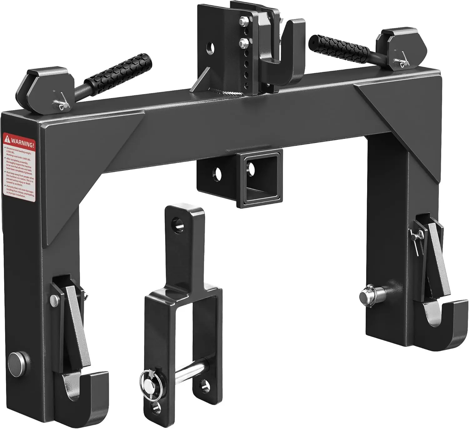 3 Point Quick Hitch Attachment & 2" Receiver for Category 1 Tractors, 3000 lbs