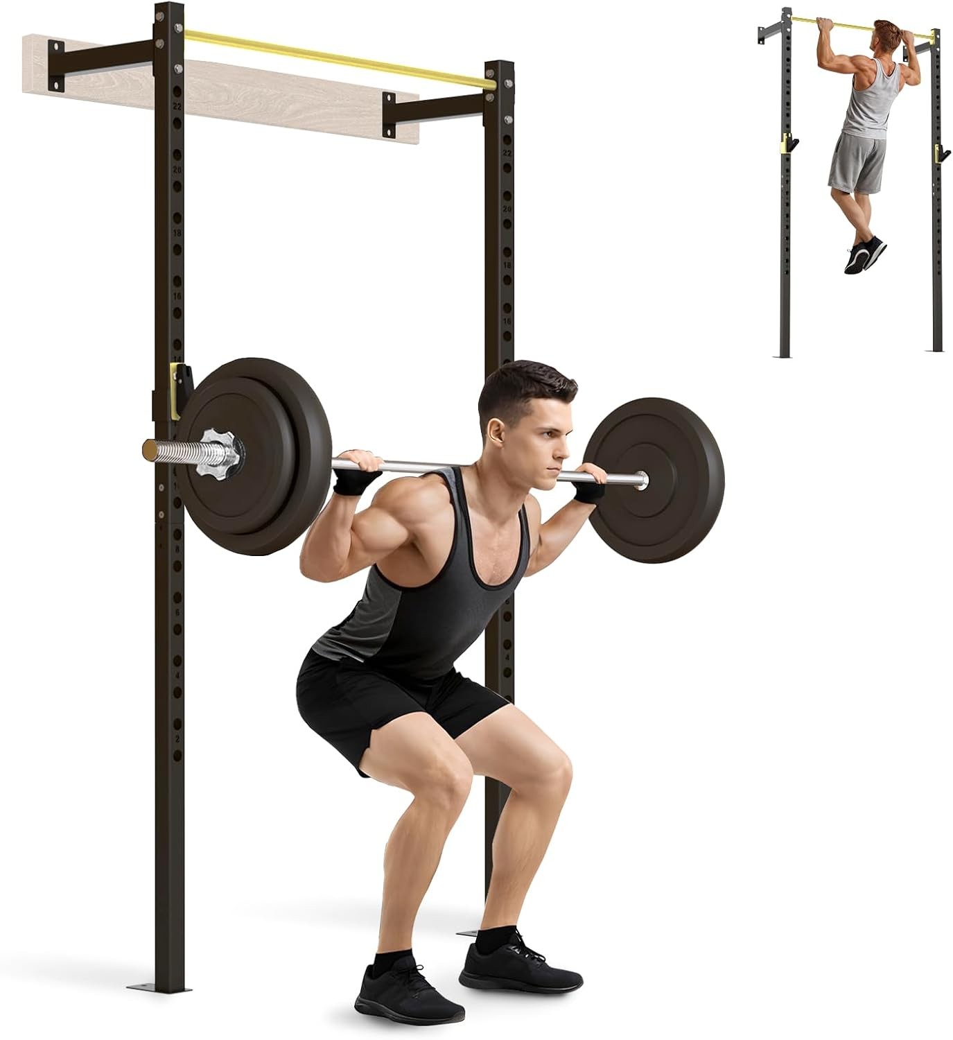 Heavy Duty Squat Rack Sportsoul 900lb Wall Pull Up Bar