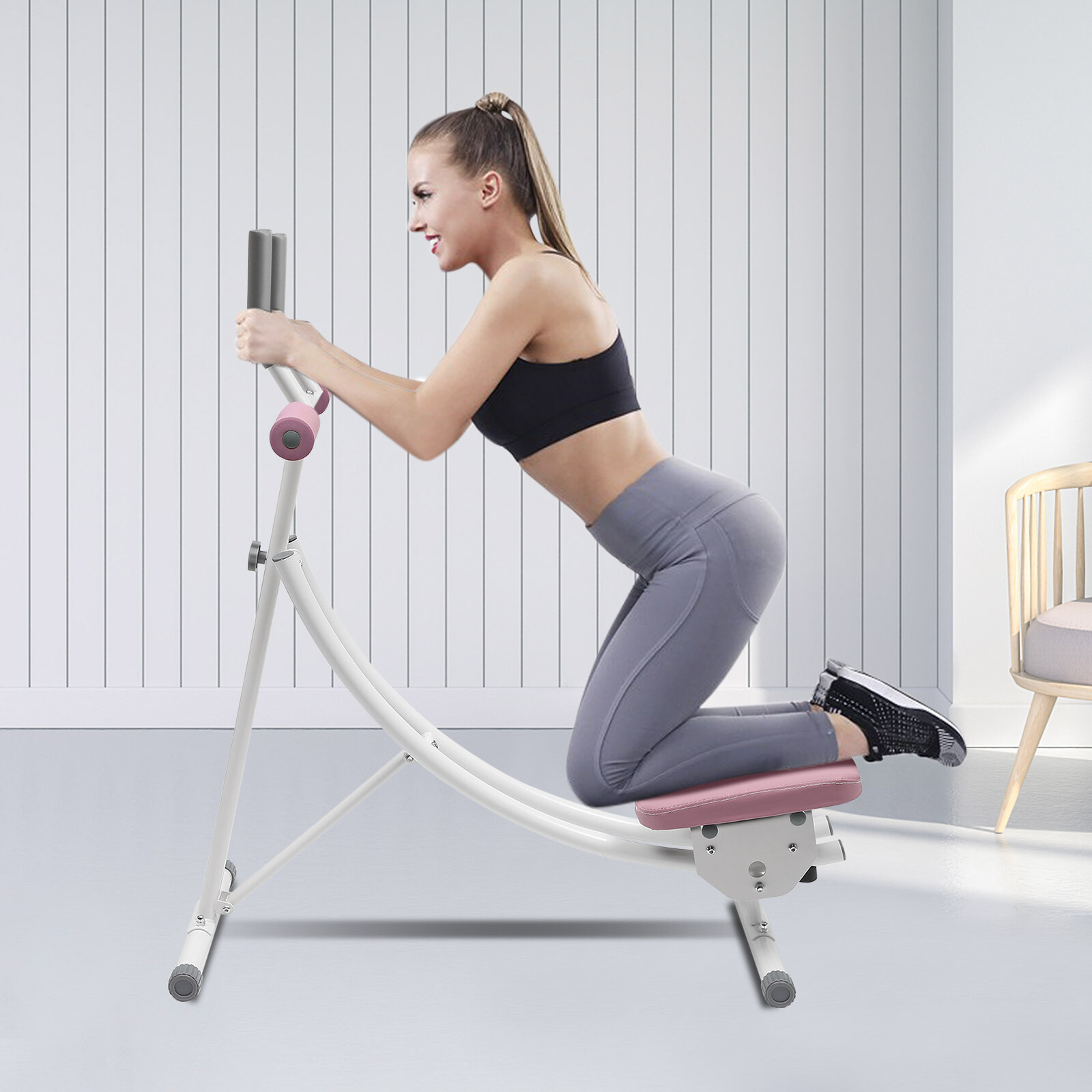 Ab Machine Coaster Abdominal Crunch Trainer for Home Gym Core Abdominal Workout