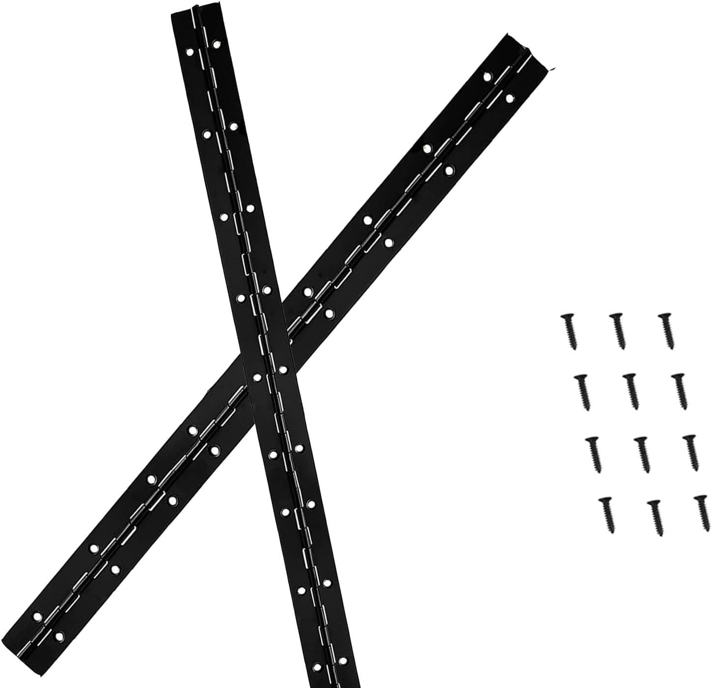 2PCS Heavy Duty Piano Hinge,18-Inch Black Continuous & Piano Hinges,0.05" Thi...