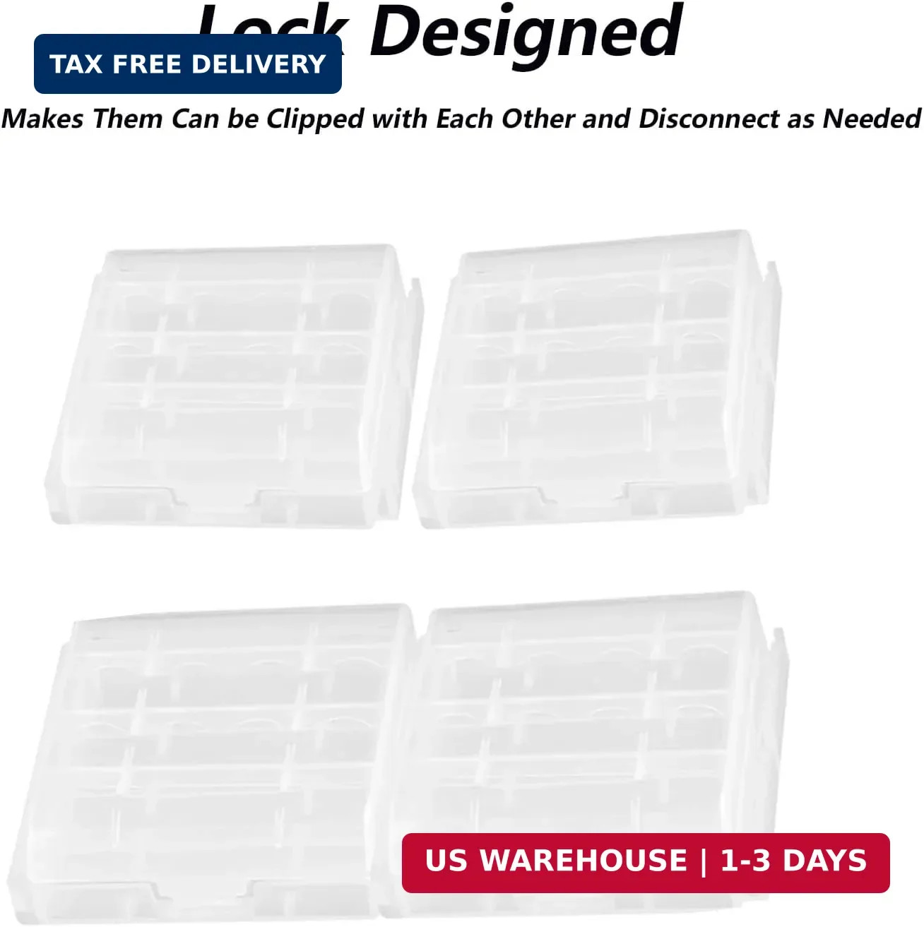6pcs AAA Battery Storage Case Holder Box AA Battery Storage Case