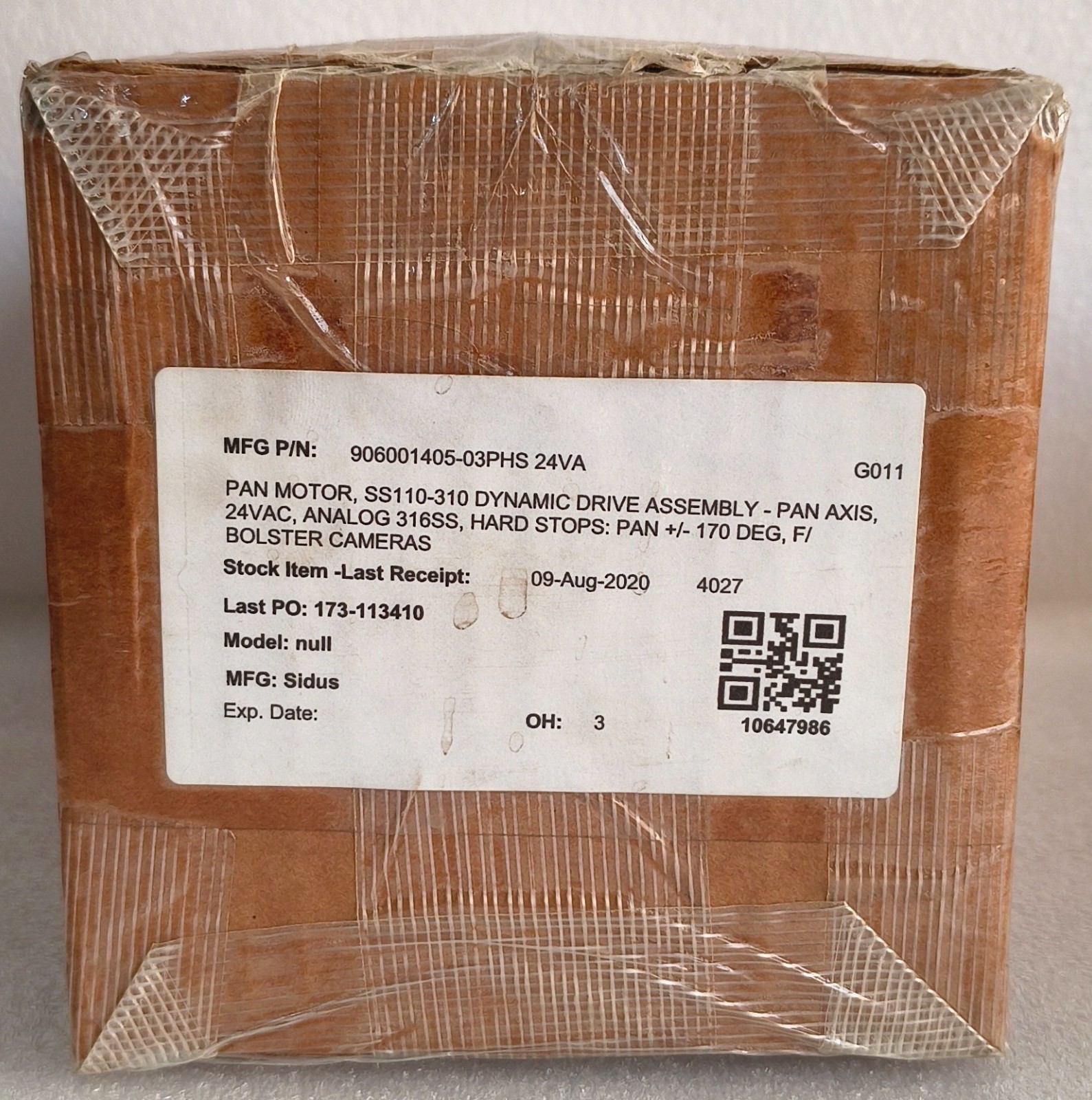 SIDUS SS110-310 DYANMIC DRIVE ASSEMBLY - PAN AXIS 24VAC