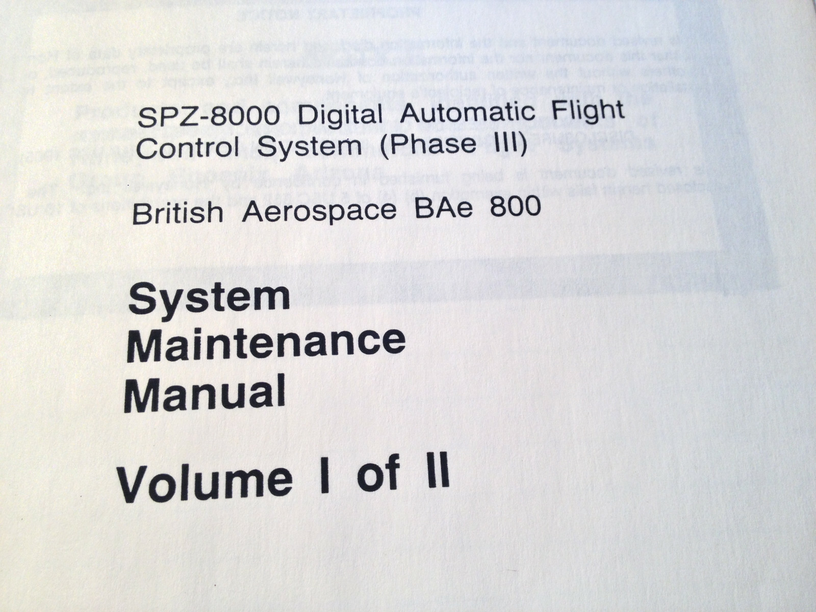 2 Honeywell SPZ-8000 Digital AFCS in BAe 800 System Maintenance Manuals