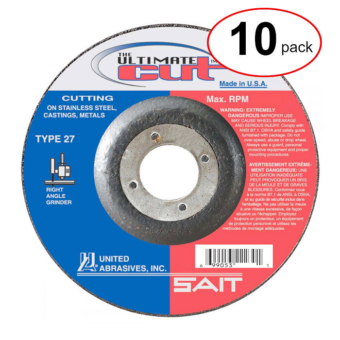 Sait 22390 - 6"X .045"X 7/8" Type 27 Ult.Cutoff Wheel -  (10Pack)