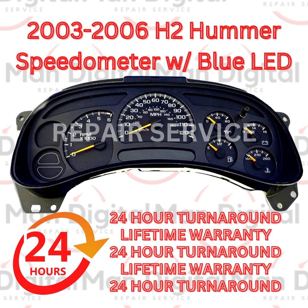 2003-06 Hummer H2 Speedometer  Gauge Cluster Repair w/Blue LED's,24HR TURNAROUND